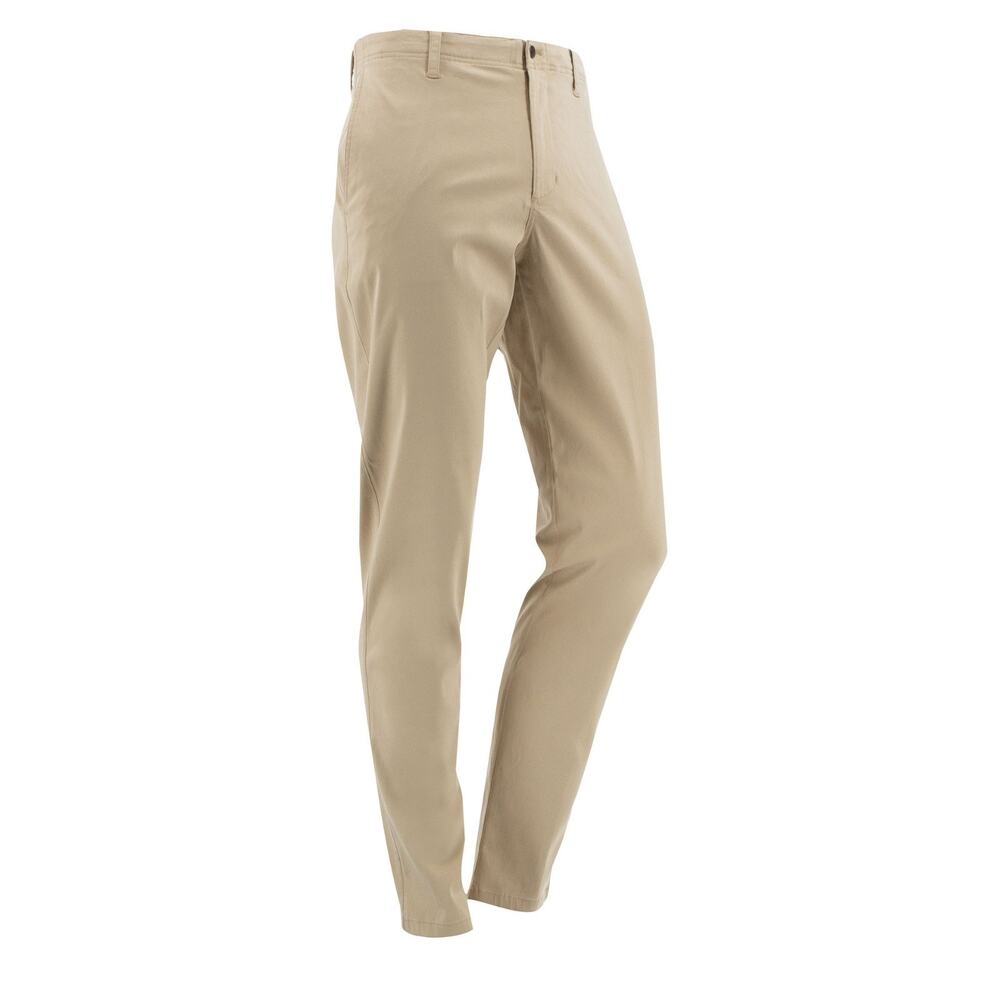 Sportif USA Men Calcutta Flat Front Chino Tan Sz 30 Unhemmed Pants Stretch $128
